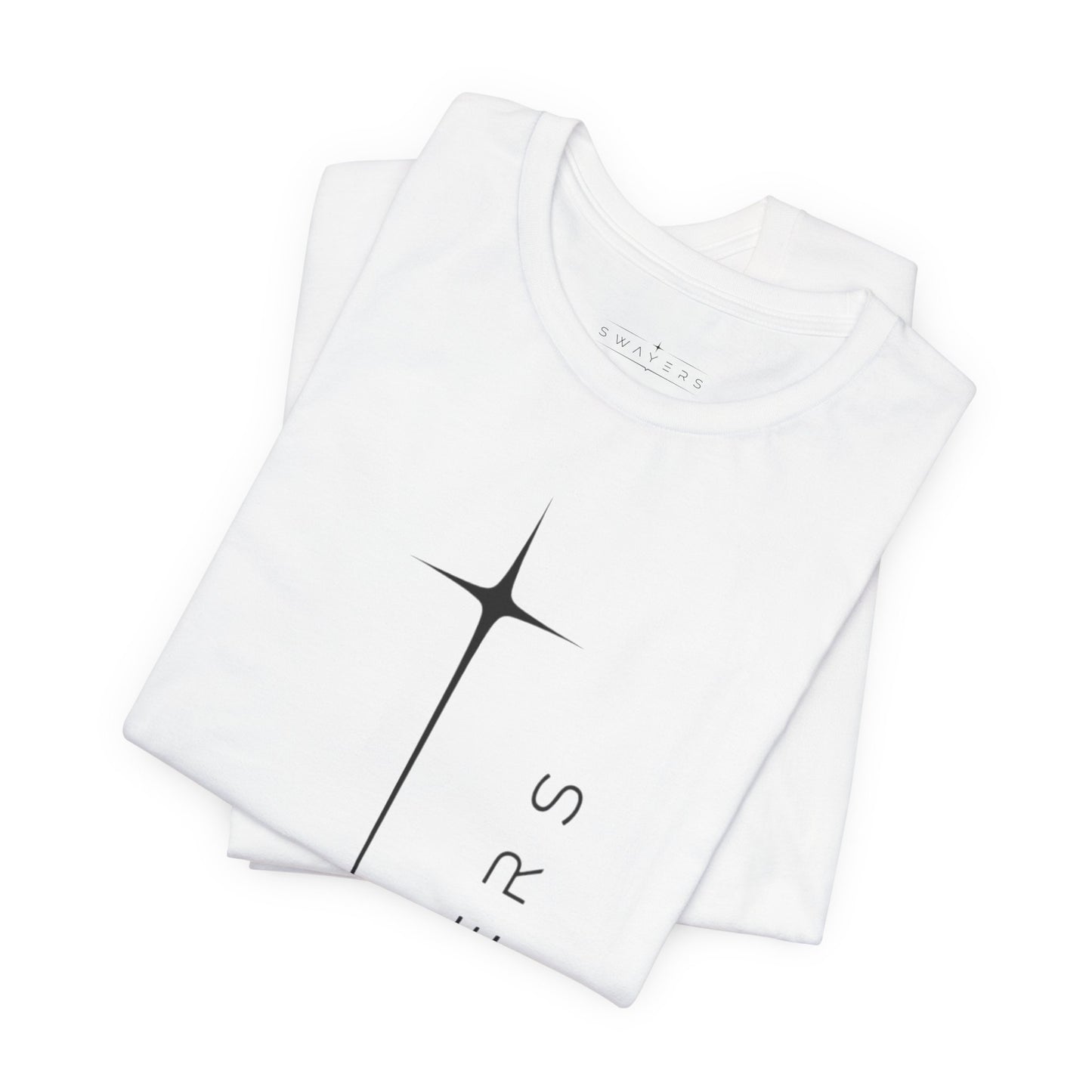 T-shirt mit vertikalem Schriftzug