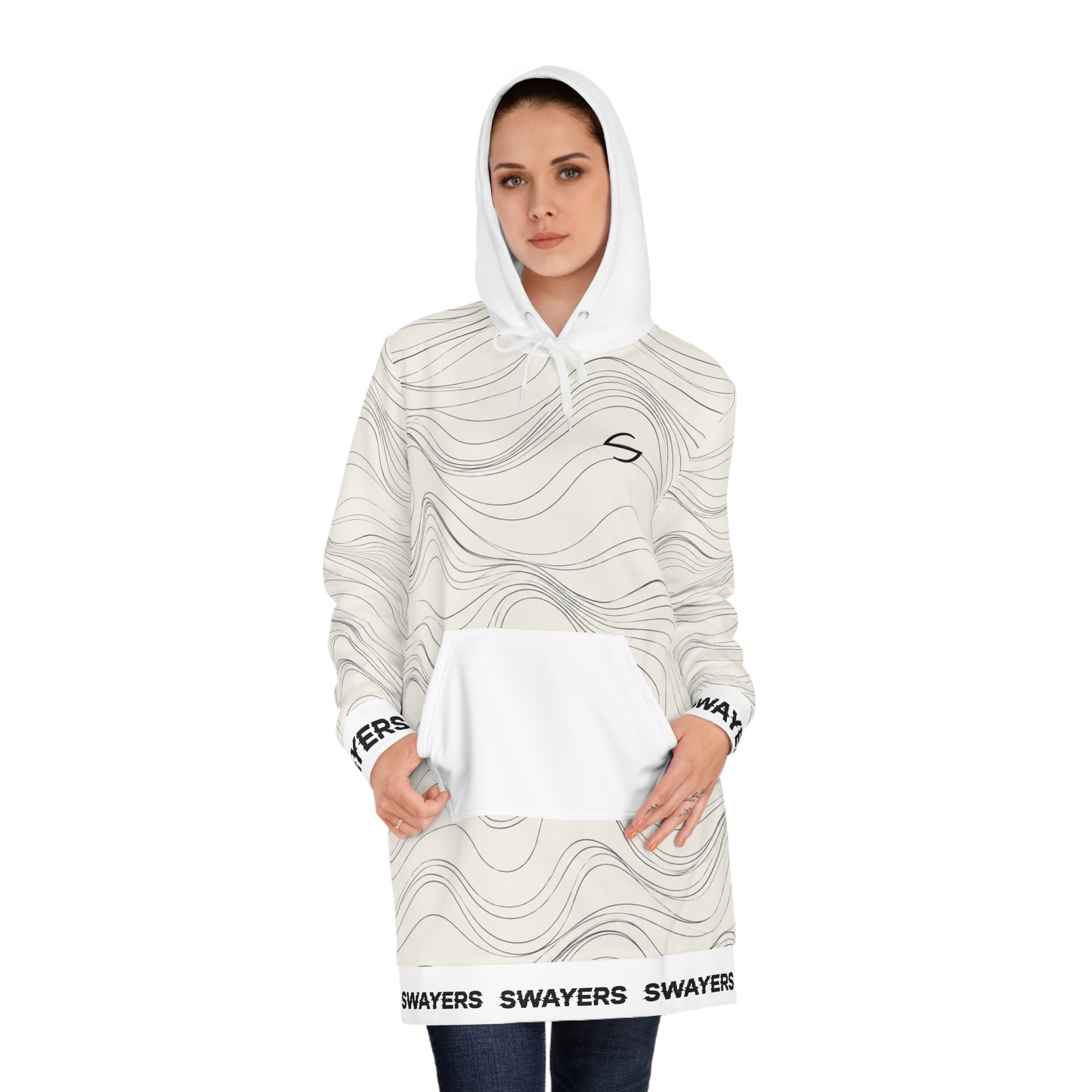 Hoodie Kleid - Contour Lines
