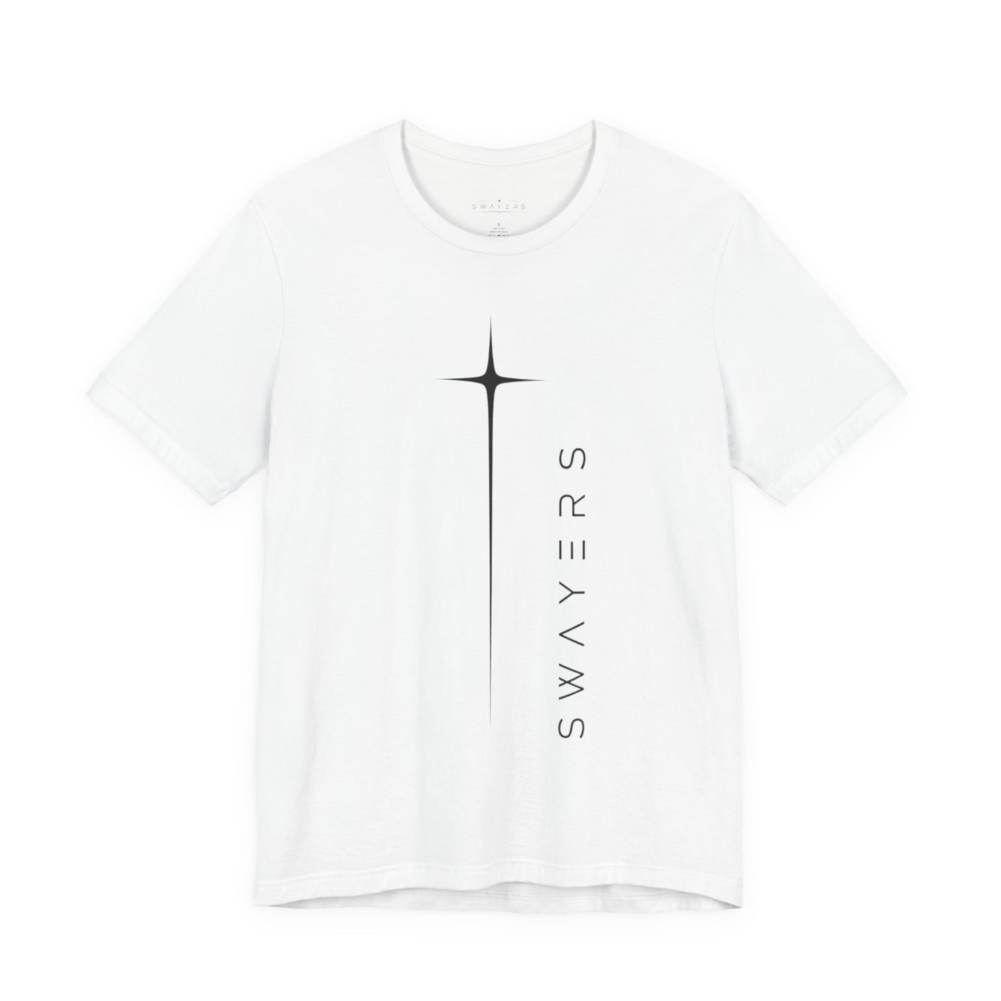 T-shirt mit vertikalem Schriftzug